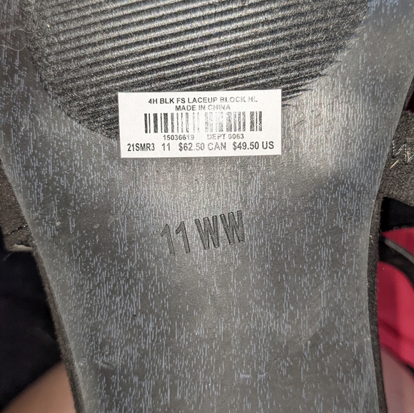 BLACK FAUX SUEDE WRAP SANDAL (WW) - Picture 6 of 6